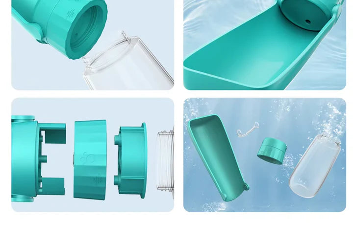 Portable Dog Water Bottle with Integrated Drinking Bowl, 550ml