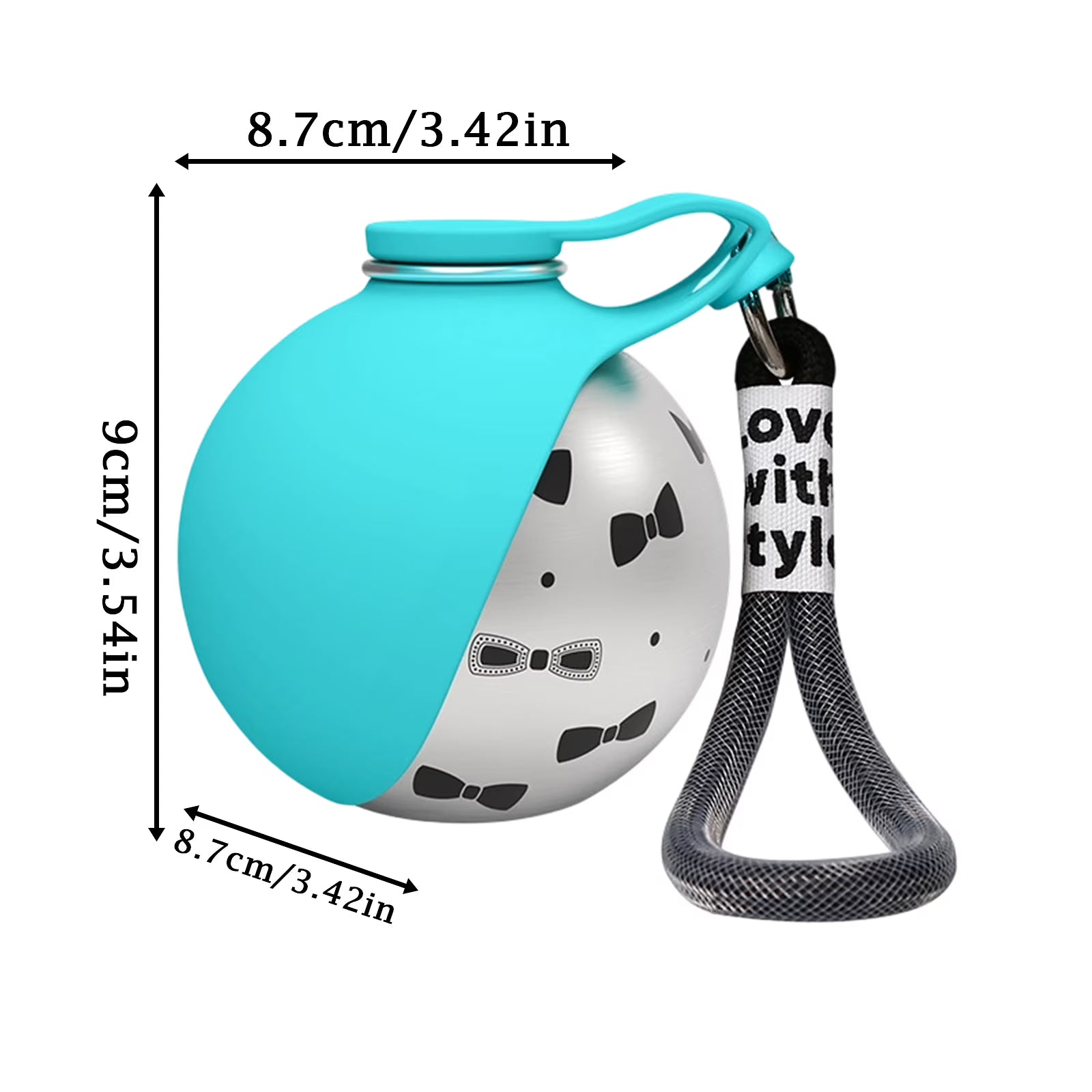 2-in-1 Portable Dog Water Bottle for Small Dogs - Leak Proof & Compact Dog Travel Water Bottle -Stainless Steel Bottle & Silicone Bowl - Ideal for Walking, Hiking & Travels