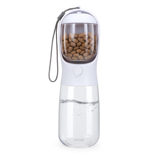 2-in-1 Portable Dog Water Bottle with Food Container – Leak-Proof Pet Travel Dispenser for Dogs, Cats & Small Pets