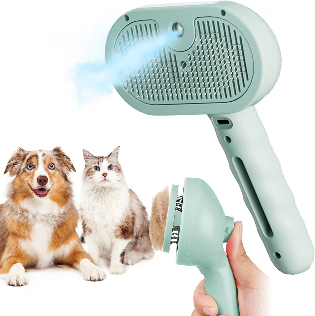 Self Cleaning Dog & Cat Hair Steam Brush